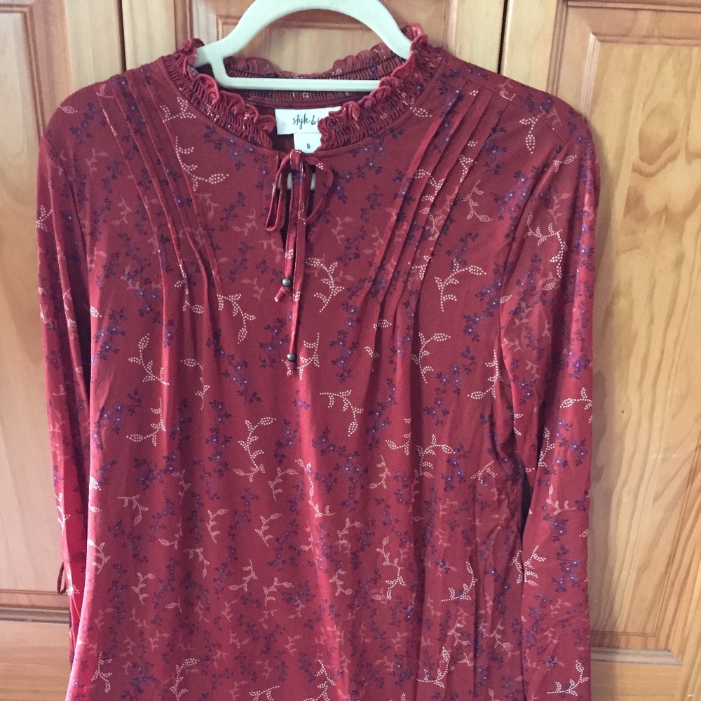 Rust Long tunic blouse Style & Co S